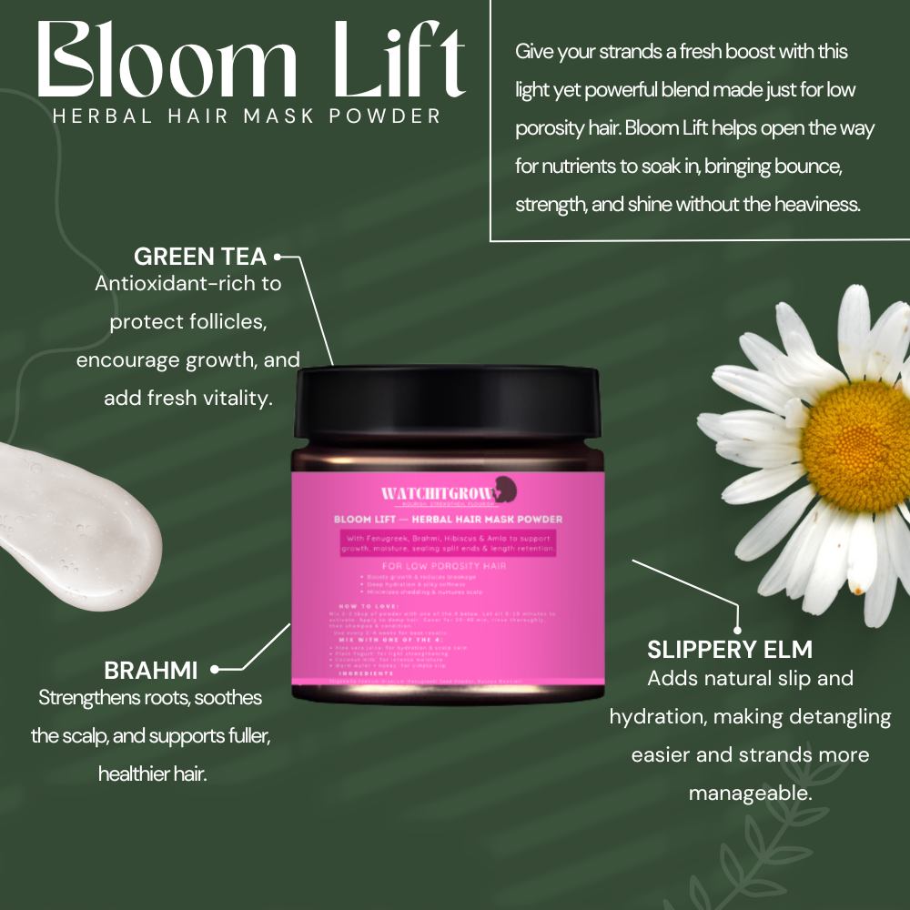 Bloom Lift — Herbal Hair Mask Powder (Low Porosity Blend)
